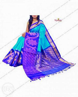 Purple And Teal Floral Traditional Dress