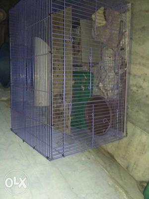 Purple Frame Pet and bird Cage