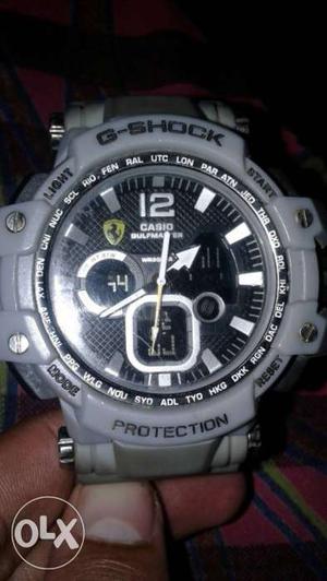 Round Gray Casio G-Shock Digital Chronograph Watch