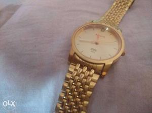 Sonata original watch gold colour 30m water