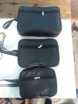 Three Black Leather Shoulder Bags