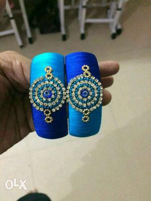Two Blue Bangle Bracelets