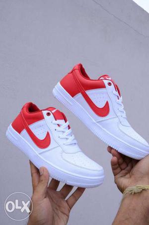 White And Red Nike Air Force 1 Low