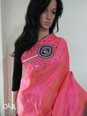 Women's Pink And Black Traditional Dress
