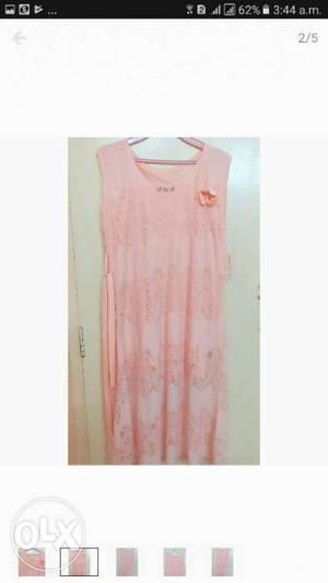 Women's Pink Sleeveless Maxi Dress