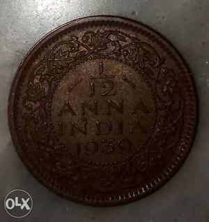 1 Anna George VI Copper coins