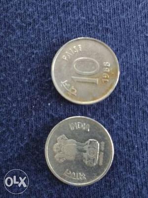 10 paise 2 coins 