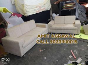 15 years warranty in White Fabric Three-seat Sofa and 2 seat