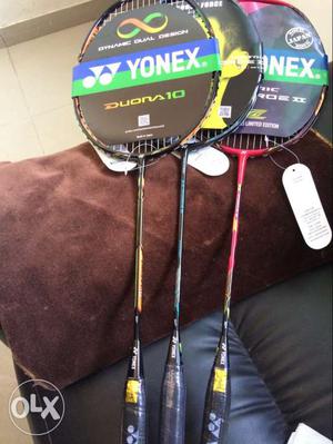 All brand new Yonex and Li Ning rackets. Call: