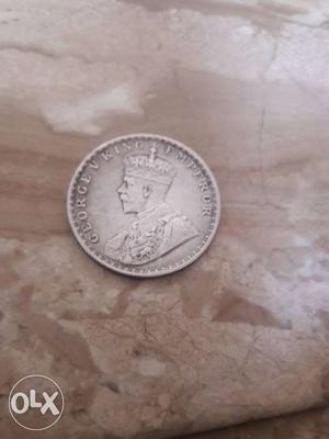 Antique 're one silver coin  of George V King