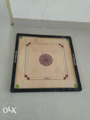 Black And Brown Pocket Carrom Board