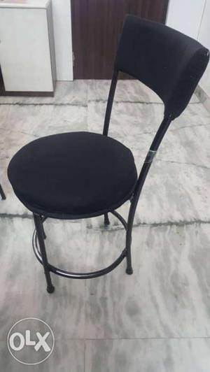 Black Steel Framed Black Fabric Chair