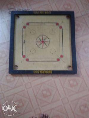 Black, White And Red Pocket Carrom Board