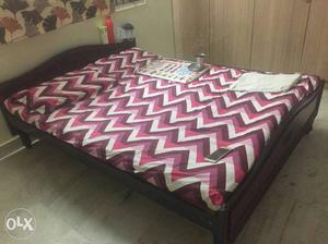 Black Wooden Bed Framed Without Mattress-1 month old queen