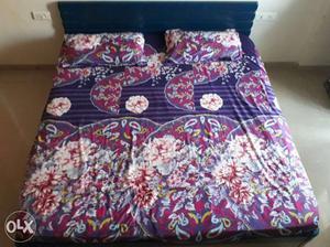 Blue, Red, And Purple Floral Bed Bedding Set