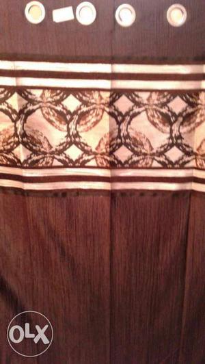 Brown And Beige Grommet Curtain