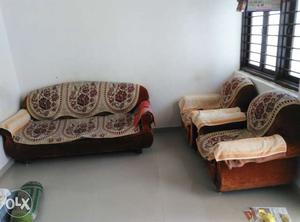 Brown And Beige Living Room Furniture Set