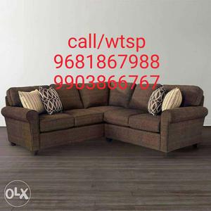 Brown Velvet Sectional Sofa
