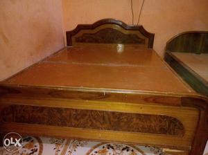 Brown Wooden double Bed and single bed with storage/Diwaan