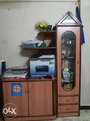 Corner TV unit. Showcase with a bookshelf. and
