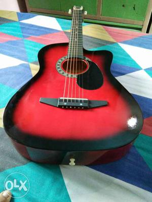 Few days old Red-burst Cutaway Acoustic Guitar with balck