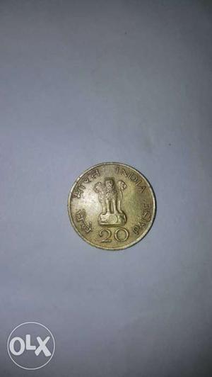 Gold Round 20 India Paise Coin