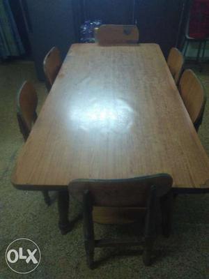 Old dining table with 6 chairs. Good quality