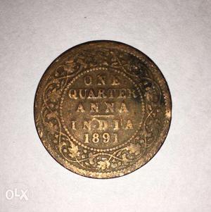 One Quarter Anna Coin- 