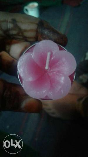 Pink Floral Candle