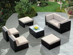 Rehan furniture White-and-black Sofa Set