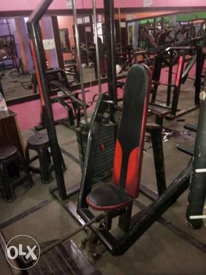 Seated Chest Press Black And Red Exercise Equipment