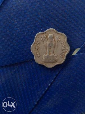 Silver Scalloped Indian Coin