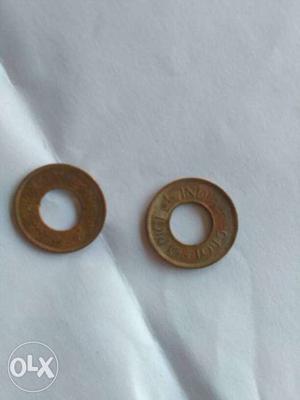 Two Round Indian Pice Coins