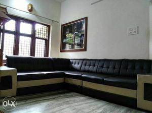 Used sofa set. black color.