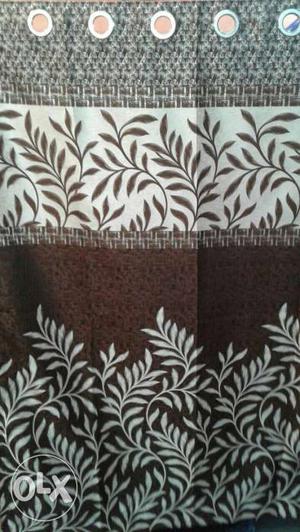 White And Brown Window Curtain