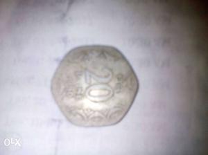 1 coin of 20 paisa, year .