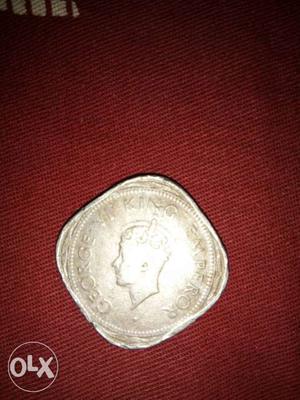 2 Anna's old coin at the time of India's independence