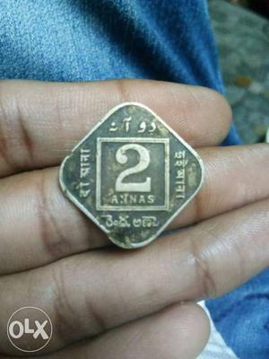 2 anna  george v king emperor coin