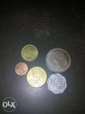 50 Buro 20 Buro 10 Buro 5 Buro coins Only rs