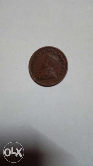 Antic half paisa copper coin on  years old coin very