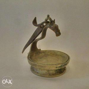 Antique South Indian Horse-Head Bronze Oil Lamp 19th/20th