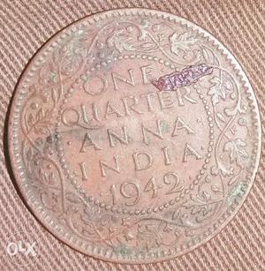 Antique coins british 1 quarter  to  George VI 600