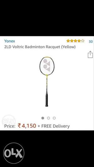 Badmitton Racket Yonex Voltric 2 2LD Yellow
