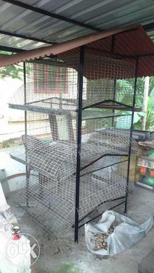 Black And Gray Pet Cage
