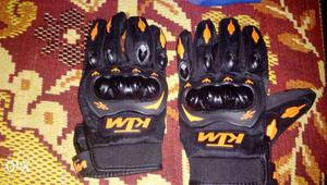 Black-and-orange KTM Motorcycle Gloves