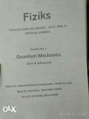 Fiziks Quantum Mechanics Book