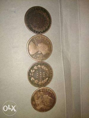Four Copper-colored Coins