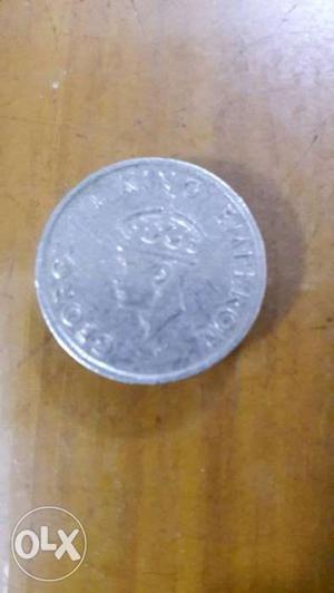 George 6 th King Emperor half rupee coin 