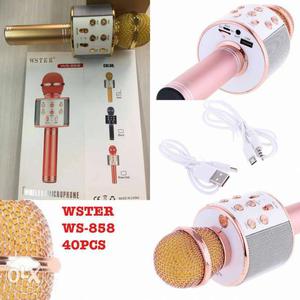 Gold-colored Microphone With Box