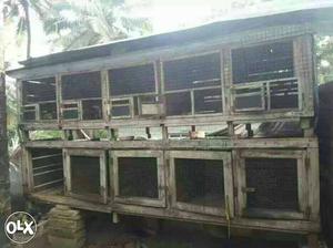 Gray Wooden Battery Cage